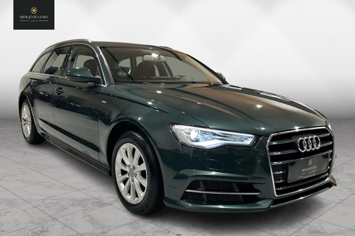 Grøn Audi A6 fra 2017 set udefra