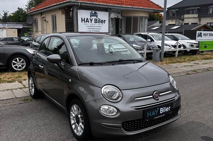Grå Fiat 500 fra 2018