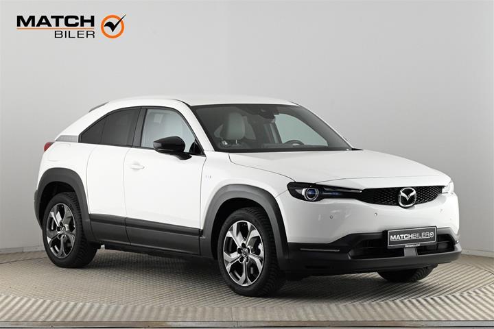 Hvid Mazda MX-30 fra 2023 set udefra