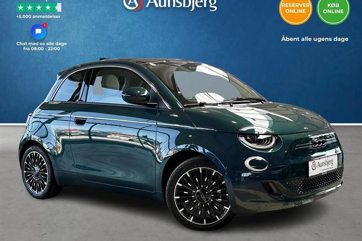 Grøn Fiat 500e fra 2022
