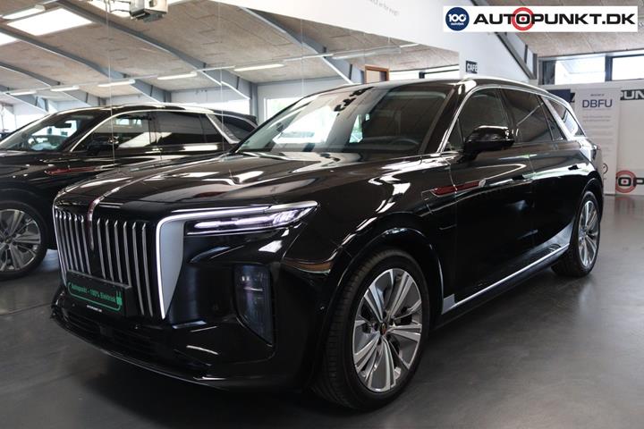 Sort Hongqi E-HS9 fra 2024 set udefra
