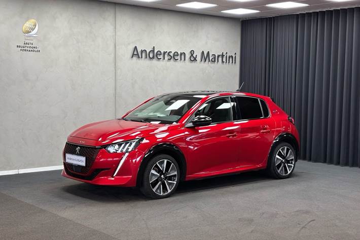 Rød Peugeot e-208 fra 2022