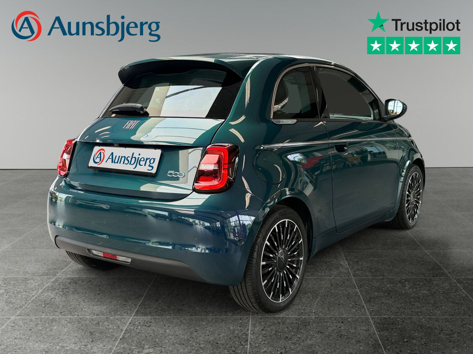 Grøn Fiat 500e fra 2022