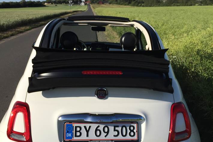 Hvid Fiat 500C fra 2018