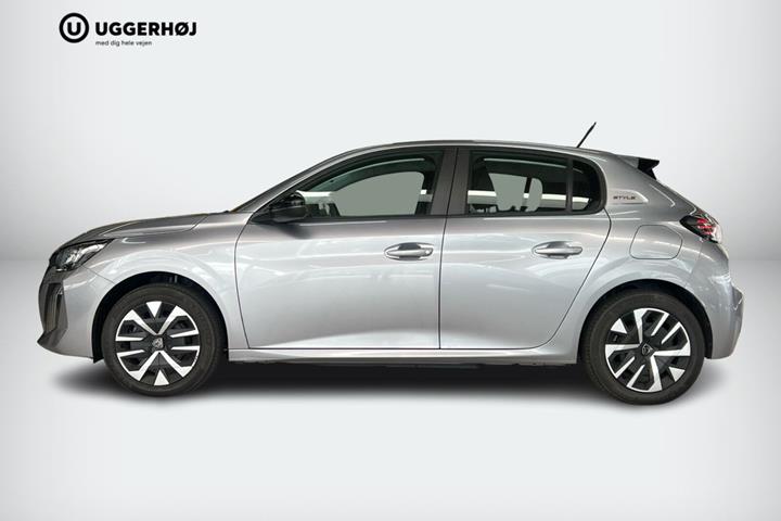 Grå Peugeot e-208 fra 2025