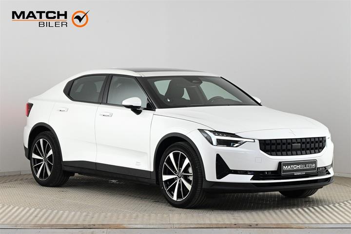 Hvid Polestar 2 fra 2022 set udefra