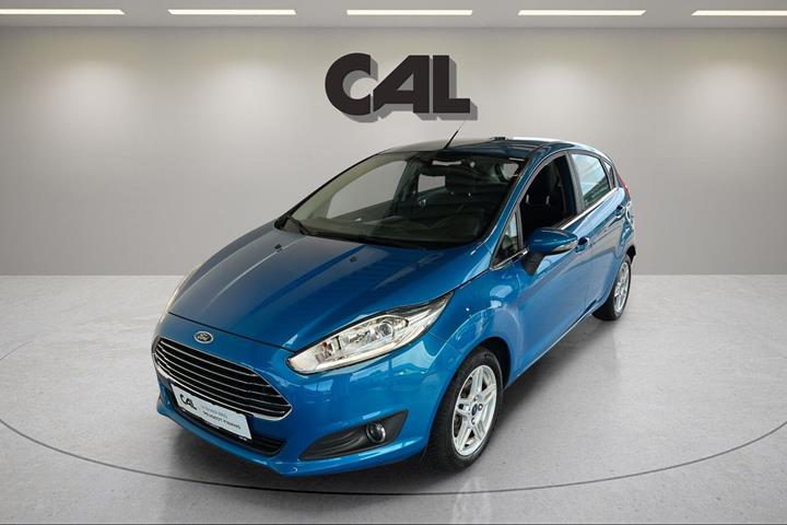 Blå Ford Fiesta fra 2014 set udefra