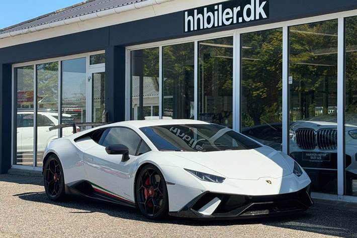 Hvid Lamborghini Huracan fra 2019