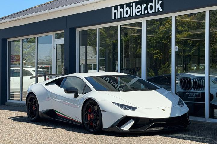 Hvid Lamborghini Huracan fra 2019