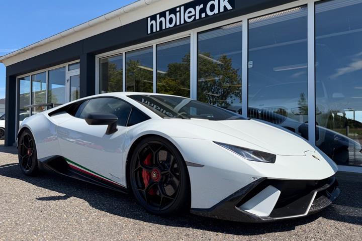 Hvid Lamborghini Huracan fra 2019