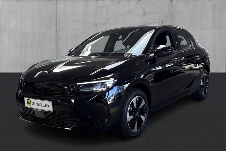 Sort Opel Corsa-e fra 2024 set udefra