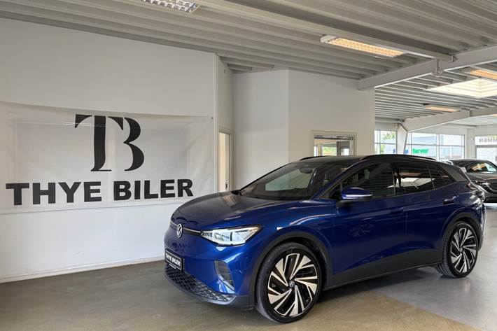 Blå VW ID.4 fra 2021 set udefra