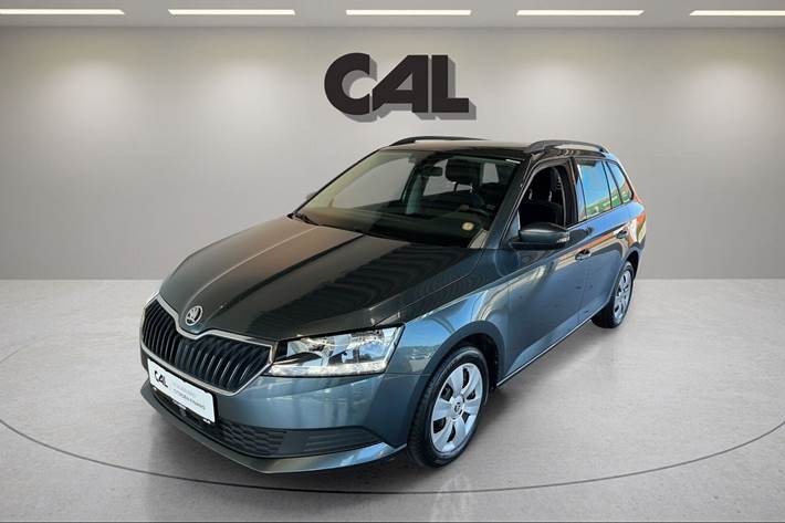 Grå Skoda Fabia fra 2020 set udefra