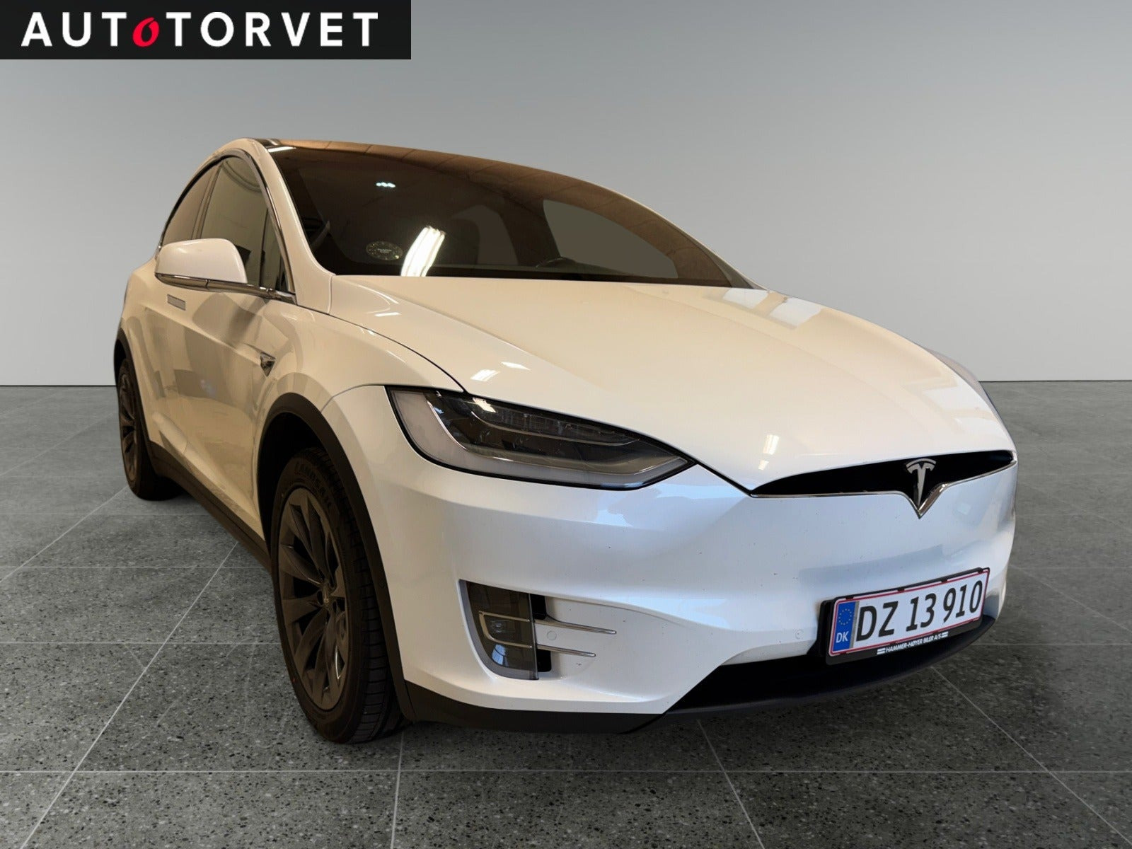 Hvid Tesla Model X fra 2019