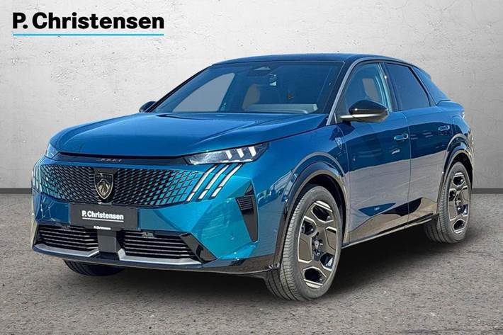 Blå Peugeot e-3008 fra 2024