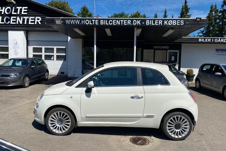Hvid Fiat 500 fra 2008