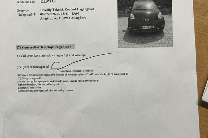 Blå Toyota Aygo fra 2012