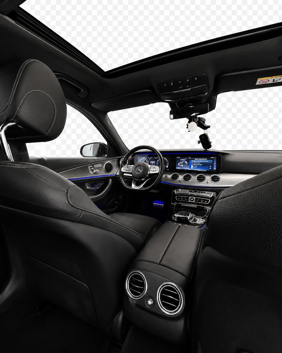 Blå Mercedes E300 de fra 2019