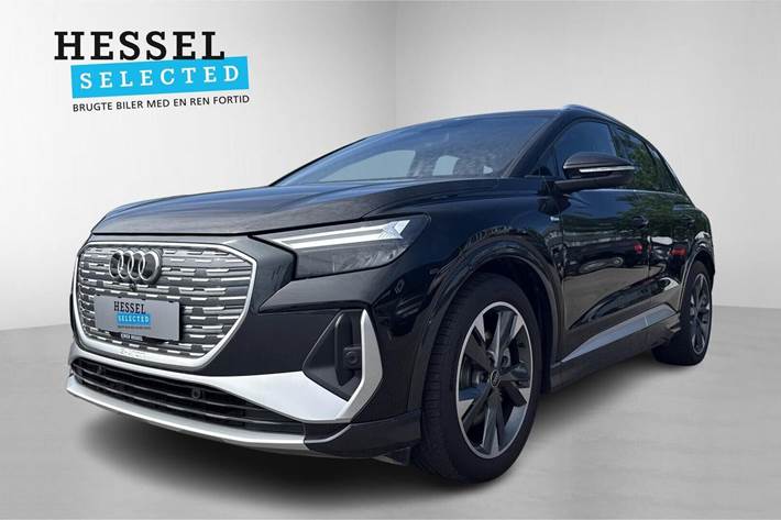 Sort Audi Q4 e-tron fra 2025 set udefra