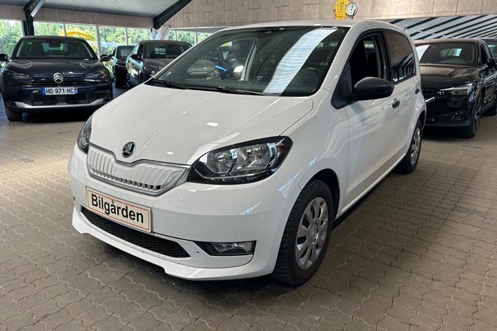 Hvid Skoda Citigo-e fra 2020 set udefra