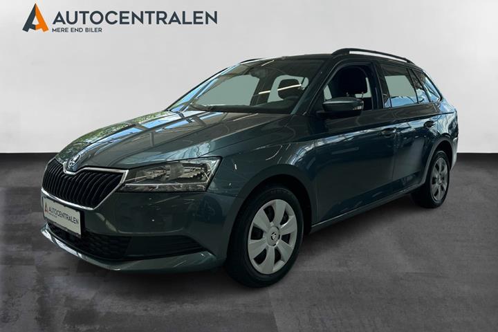 Grå Skoda Fabia fra 2019 set udefra