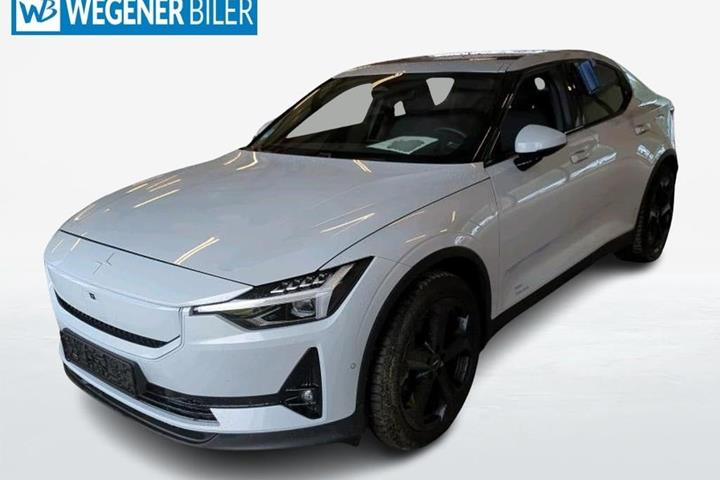 Grå Polestar 2 fra 2024 set udefra