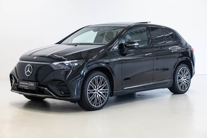 Sort Mercedes EQE350 SUV fra 2026 set udefra