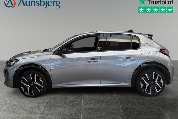 Grå Peugeot e-208 fra 2025