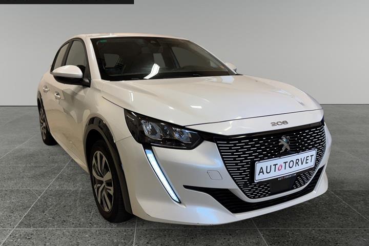 Hvid Peugeot e-208 fra 2021