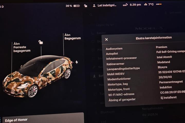 Hvid Tesla Model 3 fra 2019
