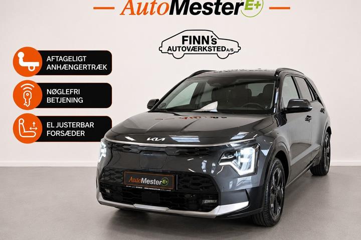Grå Kia Niro EV fra 2024 set udefra