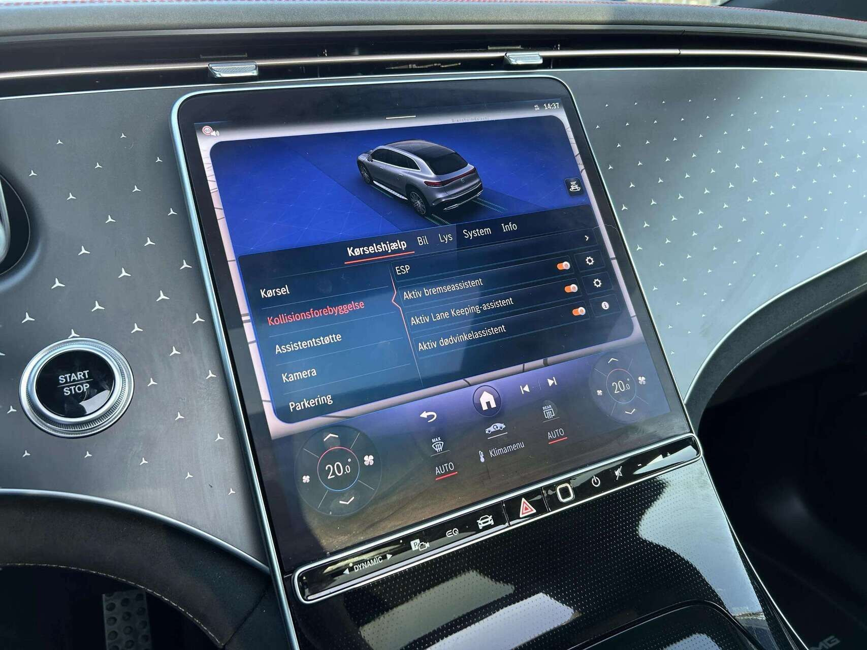 Grå Mercedes EQS 450+ fra 2023