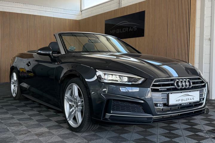 Grå Audi A5 fra 2018 set udefra