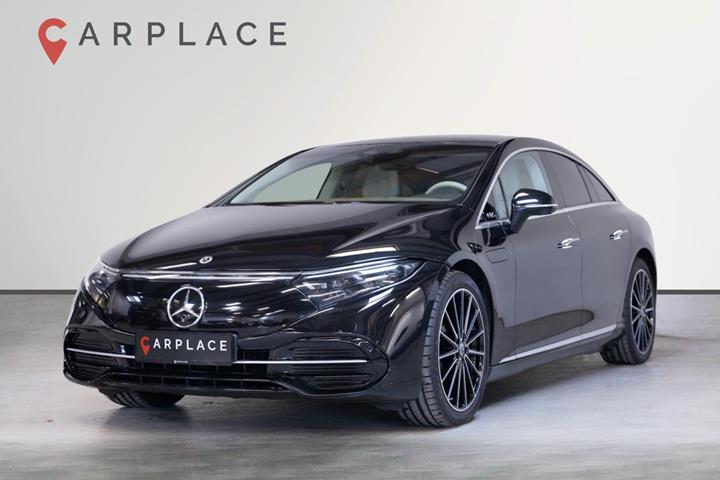Sort Mercedes EQS450+ fra 2022 set udefra