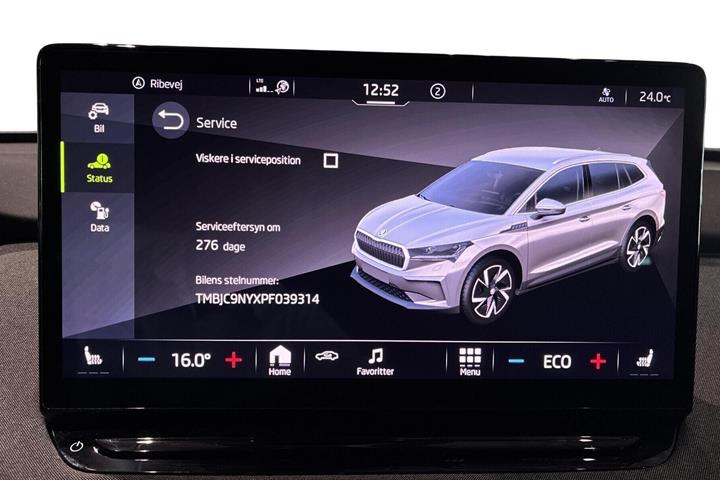 Rød Skoda Enyaq fra 2023