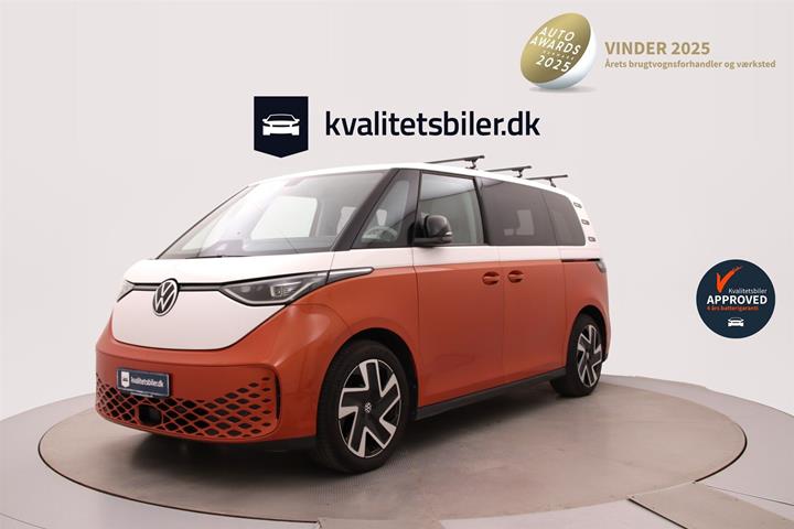 Orange VW ID.Buzz fra 2023 set udefra