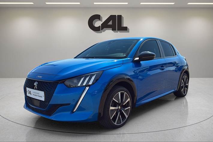 Blå Peugeot e-208 fra 2020