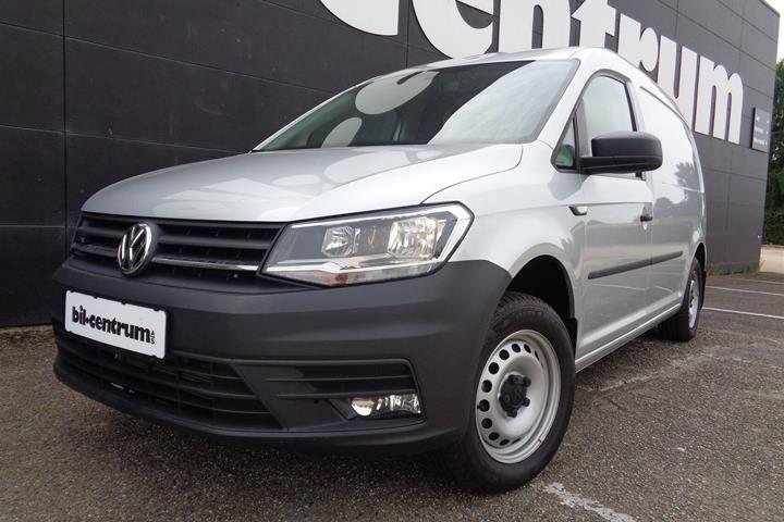 Sølv VW Caddy fra 2021 set udefra