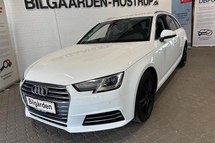 Hvid Audi A4 fra 2018 set udefra