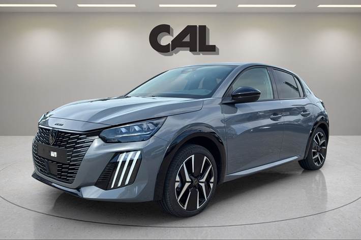 Grå Peugeot e-208 fra 2025