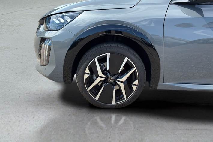 Grå Peugeot e-208 fra 2025