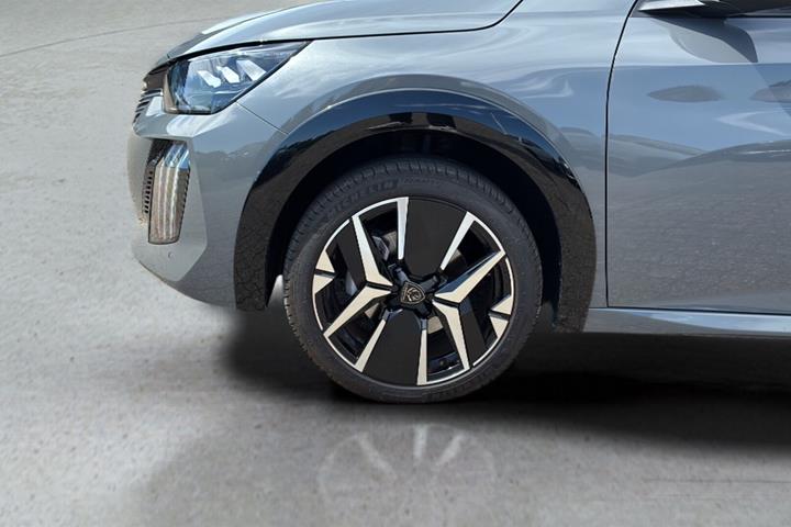 Grå Peugeot e-208 fra 2025