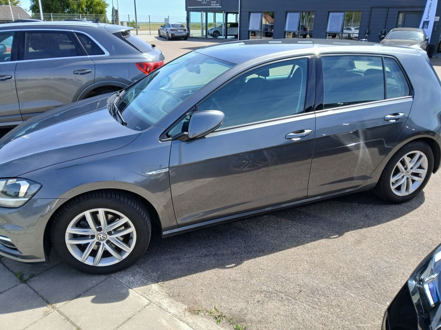 Grå VW Golf VII fra 2019