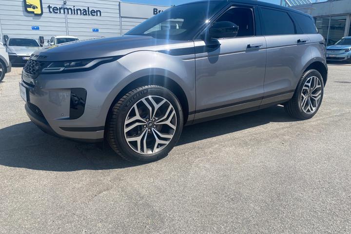 Grå Land Rover Range Rover evoque fra 2019 set udefra