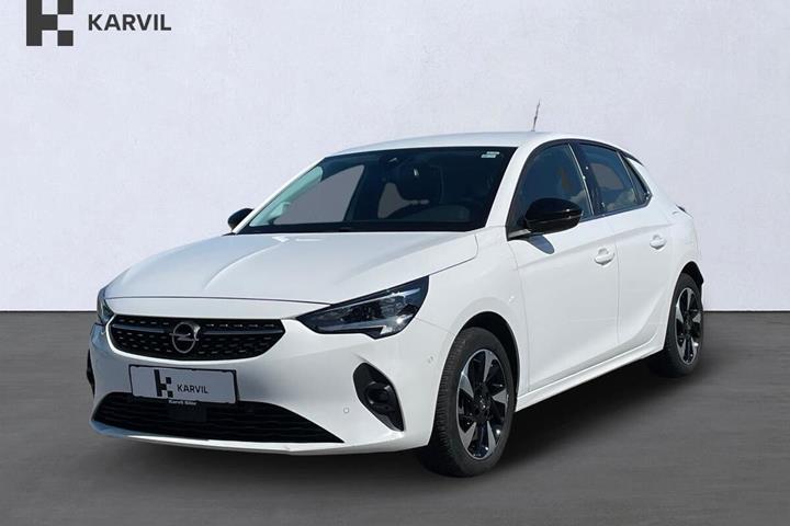 Hvid Opel Corsa-e fra 2023 set udefra