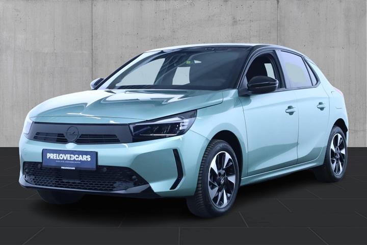 Grøn Opel Corsa-e fra 2026 set udefra