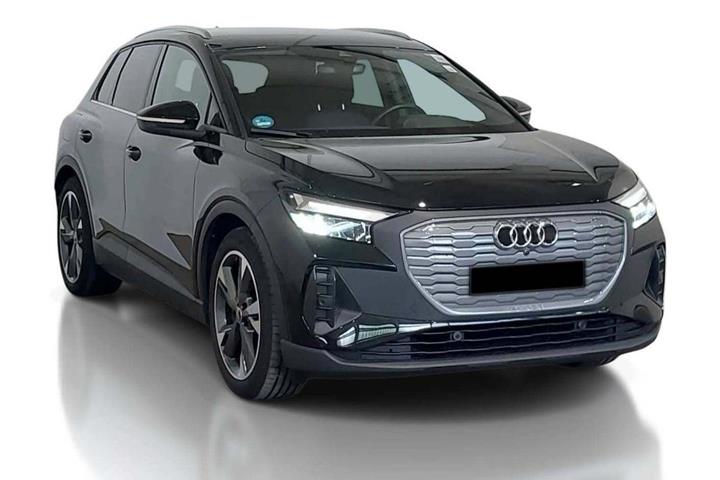 Sort Audi Q4 e-tron fra 2024 set udefra