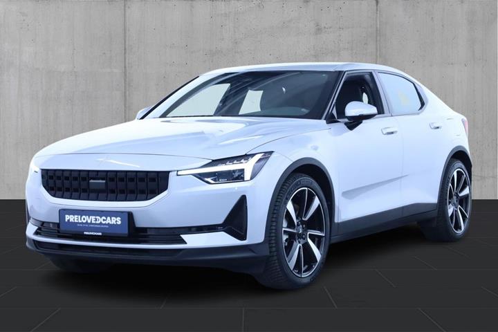 Hvid Polestar 2 fra 2021 set udefra