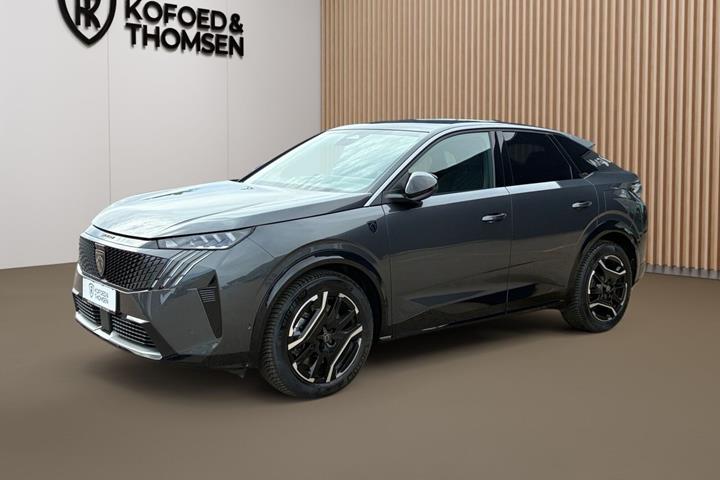 Grå Peugeot e-3008 fra 2025 set udefra