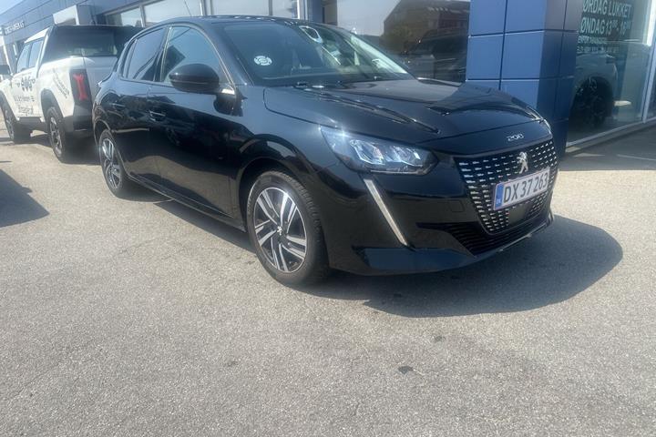 Sort Peugeot 208 fra 2023 set udefra
